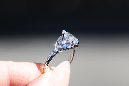 Solitaire Cathedral- 1.8 CT Cushion Lab Grown Diamond Wedding Band