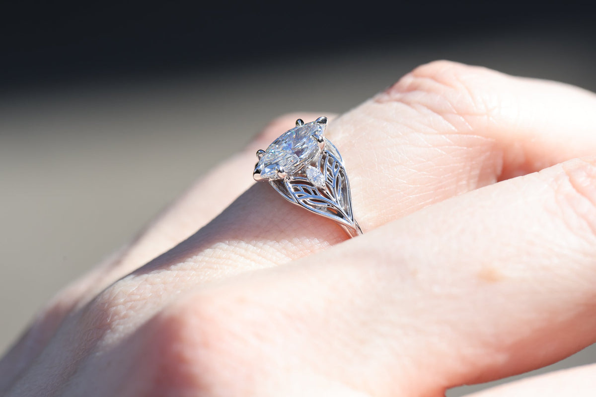 Solitaire Cathedral- 1.8 CT Cushion Lab Grown Diamond Wedding Band