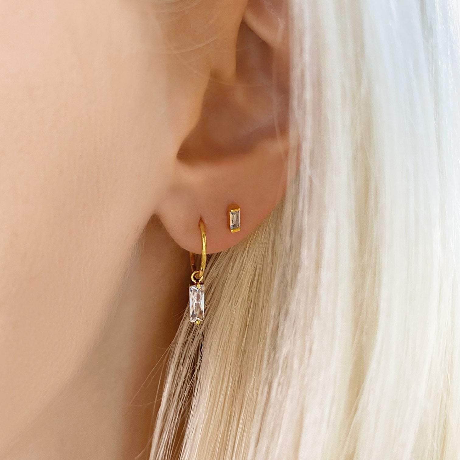 Radiant 0.02 TCW Lab-Grown Diamond Hoop Earrings 6