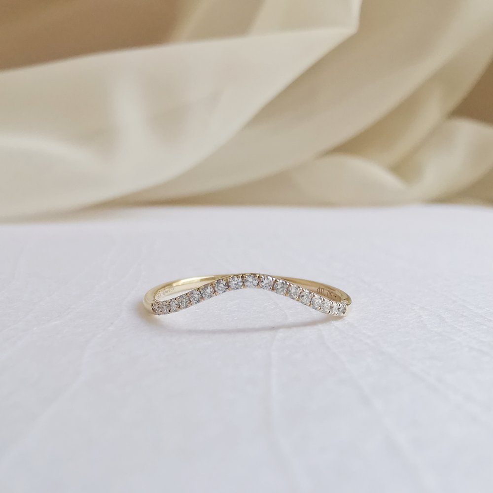 0.09 TCW Round Lab-Grown Diamond Elegance Curved Wedding Band