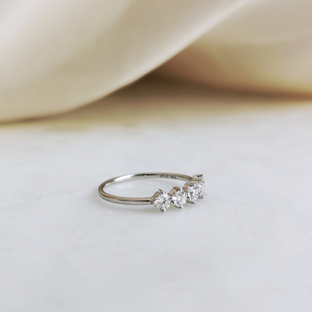 Eternal Elegance: 0.50 TCW Round Lab Grown Diamond Five Stone Wedding Band 5