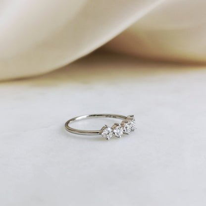 Eternal Elegance: 0.50 TCW Round Lab Grown Diamond Five Stone Wedding Band 5