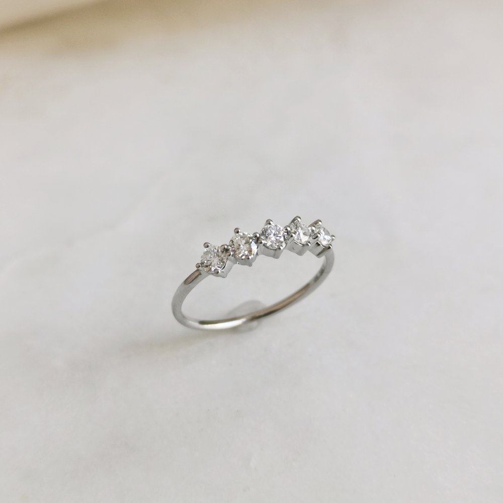 Eternal Elegance: 0.50 TCW Round Lab Grown Diamond Five Stone Wedding Band 7