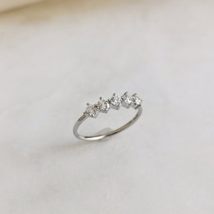 Eternal Elegance: 0.50 TCW Round Lab Grown Diamond Five Stone Wedding Band 7