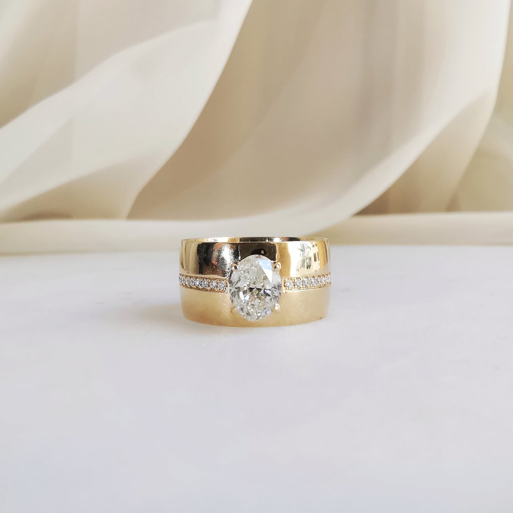 1.36 TCW Oval & Round Lab Grown Diamond Exquisite Wedding Band 1