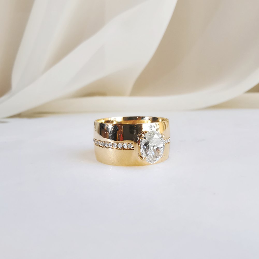 1.36 TCW Oval & Round Lab Grown Diamond Exquisite Wedding Band 4