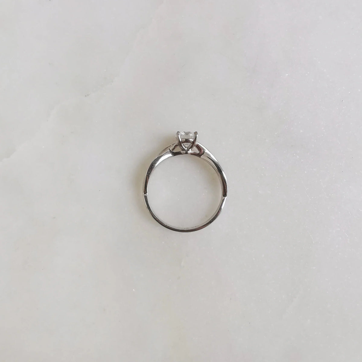 Solitaire & Criss Cross-0.55 CT Round Lab Grown Diamond Engagement Ring