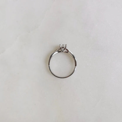 Solitaire & Criss Cross-0.55 CT Round Lab Grown Diamond Engagement Ring
