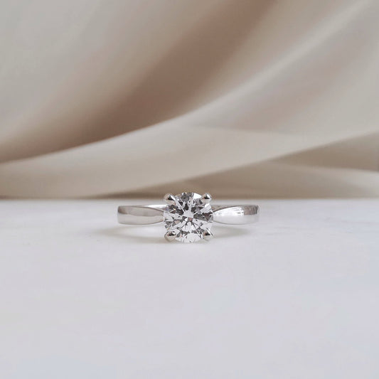 Solitaire Cathedral-0.70 CT Round Lab Grown Diamond Engagement Ring
