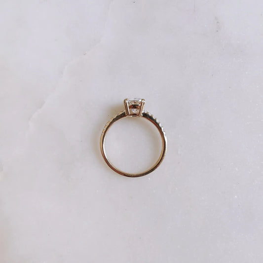 Pave-1.65 CT Elongated Cushion Lab Grown Diamond Engagement Ring