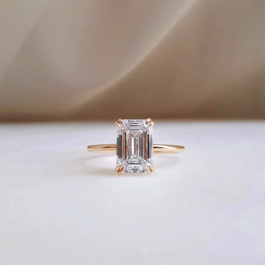 Solitaire Double Prong-1.6 CT Emerald Lab Grown Diamond Engagement Ring