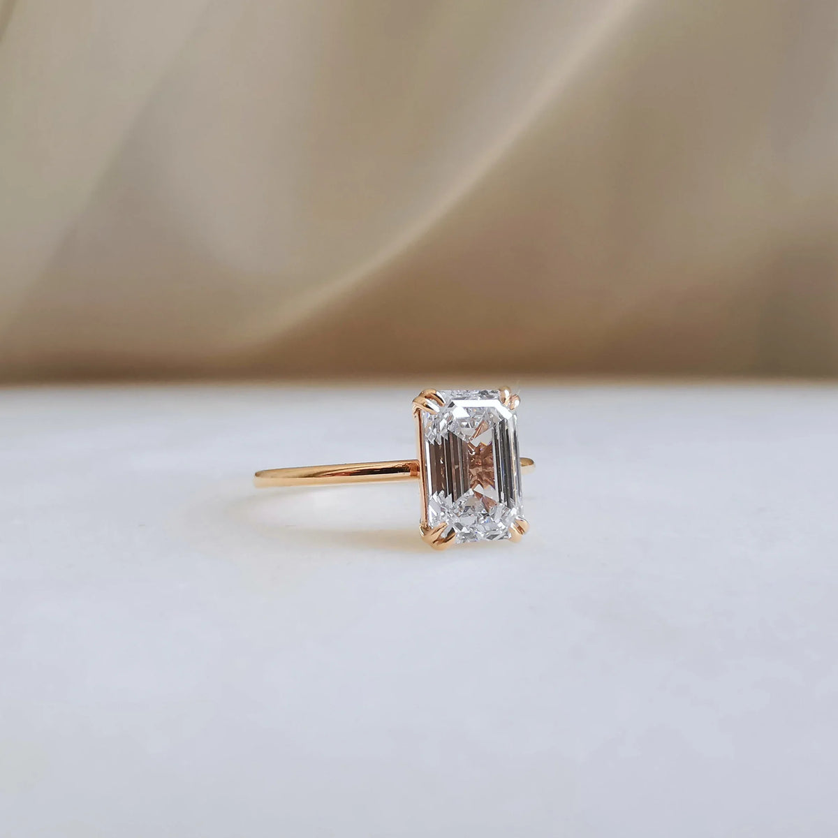 Solitaire Double Prong-1.6 CT Emerald Lab Grown Diamond Engagement Ring