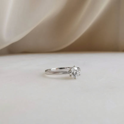 Solitaire Cathedral-0.5 CT Round Lab Grown Diamond Engagement Ring