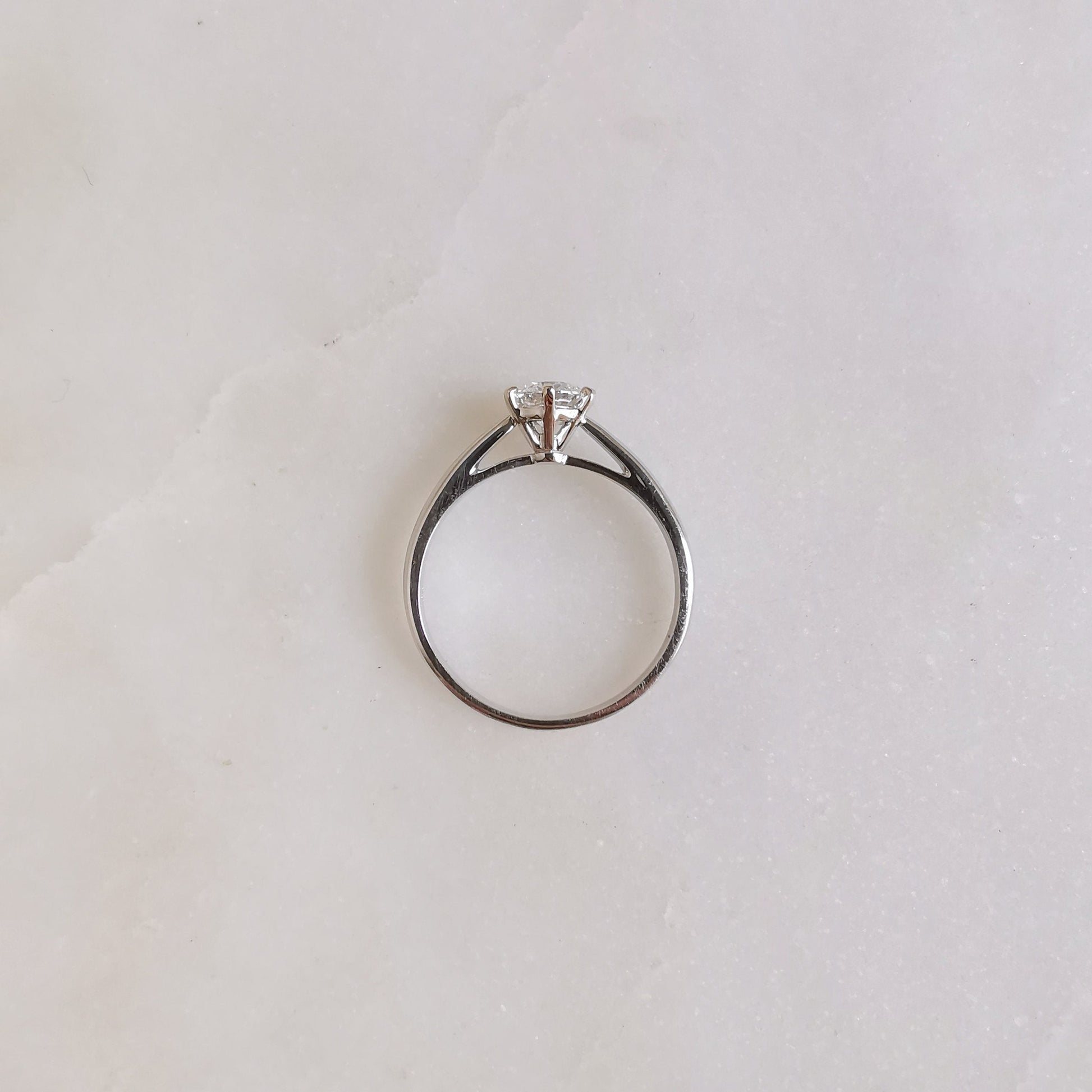Solitaire Cathedral-0.5 CT Round Lab Grown Diamond Engagement Ring