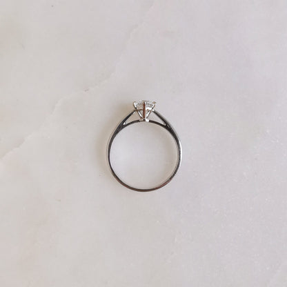Solitaire Cathedral-0.5 CT Round Lab Grown Diamond Engagement Ring