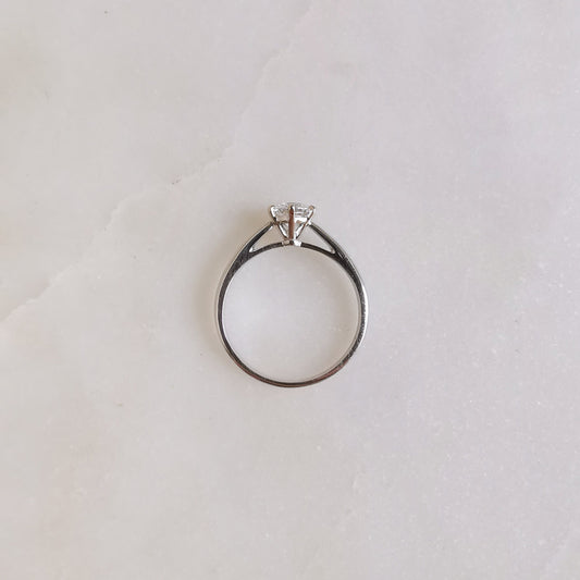 Solitaire Cathedral-0.5 CT Round Lab Grown Diamond Engagement Ring