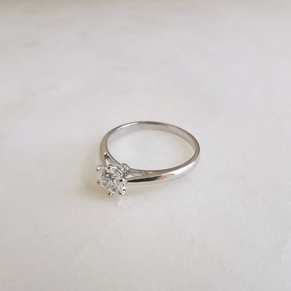 Solitaire Cathedral-0.5 CT Round Lab Grown Diamond Engagement Ring