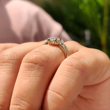 Solitaire Cathedral- 1.8 CT Cushion Lab Grown Diamond Wedding Band