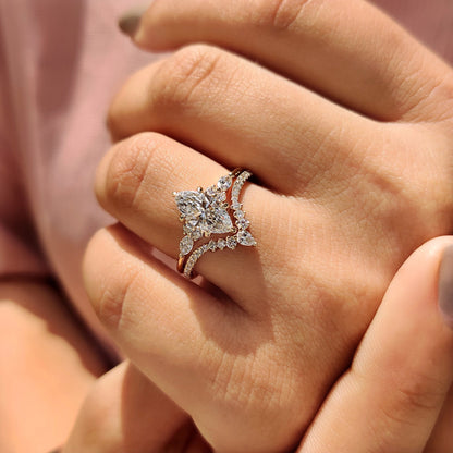 Solitaire Cathedral- 1.8 CT Cushion Lab Grown Diamond Wedding Band