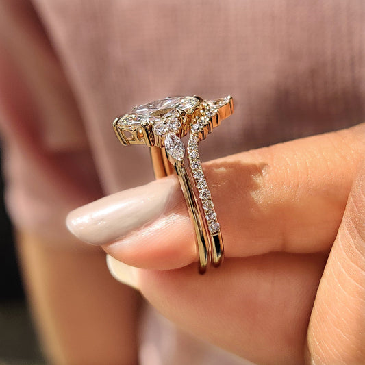 Solitaire Cathedral- 1.8 CT Cushion Lab Grown Diamond Wedding Band