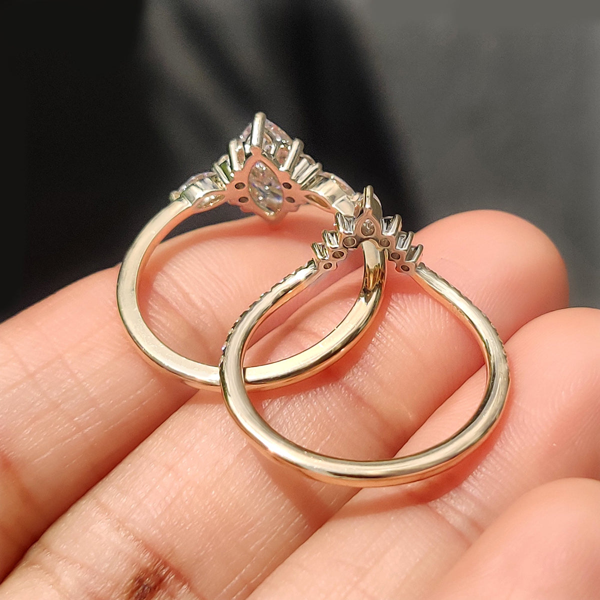 Solitaire Cathedral- 1.8 CT Cushion Lab Grown Diamond Wedding Band