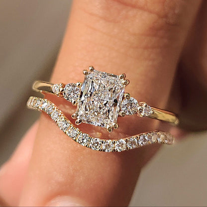Solitaire Cathedral- 1.8 CT Cushion Lab Grown Diamond Wedding Band