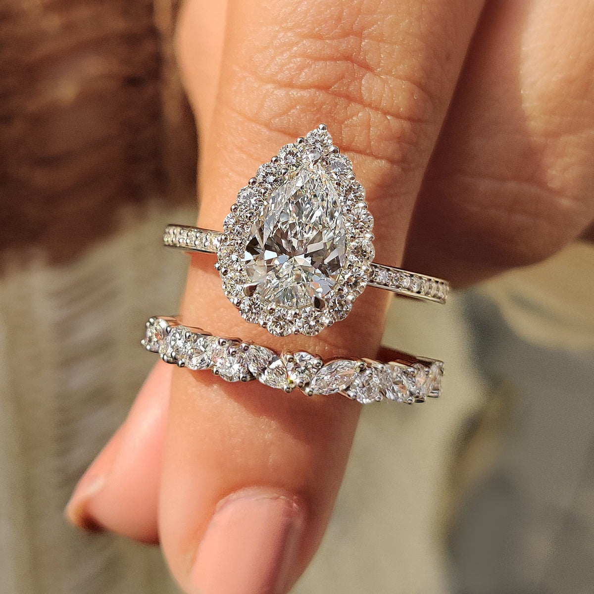 Solitaire Cathedral- 1.8 CT Cushion Lab Grown Diamond Wedding Band