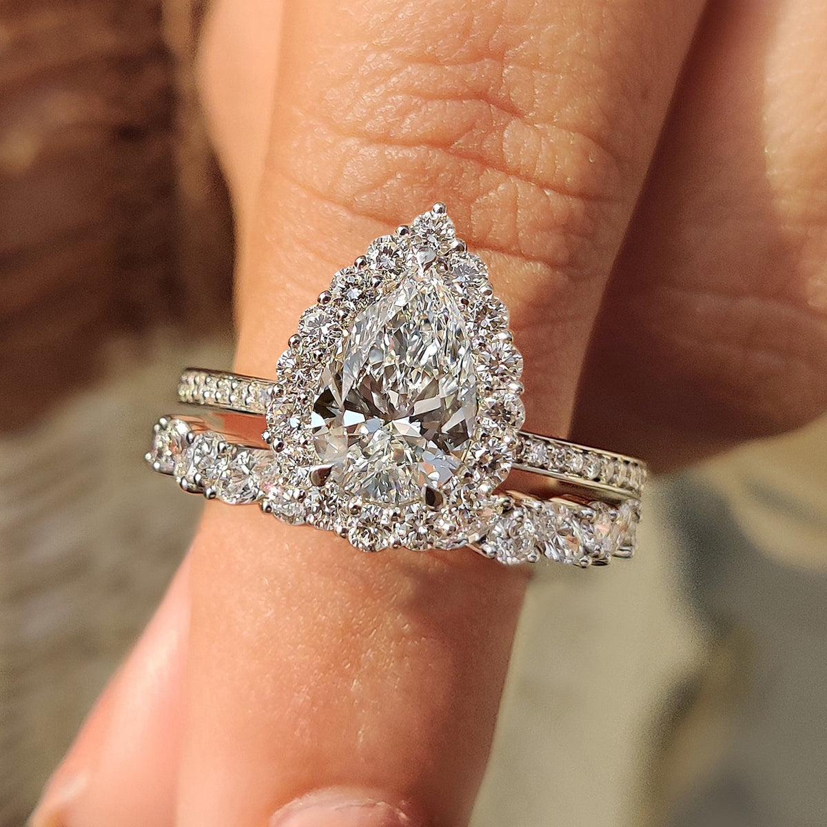 Solitaire Cathedral- 1.8 CT Cushion Lab Grown Diamond Wedding Band