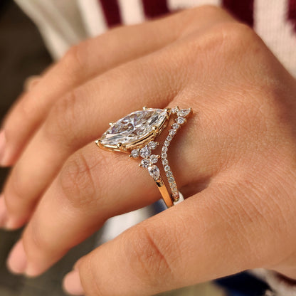 Solitaire Cathedral- 1.8 CT Cushion Lab Grown Diamond Wedding Band
