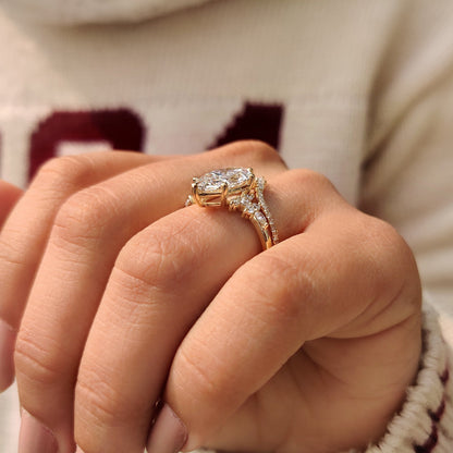 Solitaire Cathedral- 1.8 CT Cushion Lab Grown Diamond Wedding Band