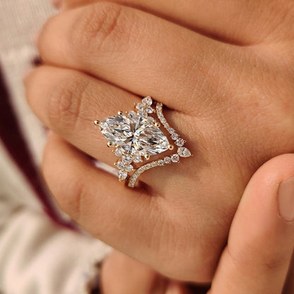 Solitaire Cathedral- 1.8 CT Cushion Lab Grown Diamond Wedding Band