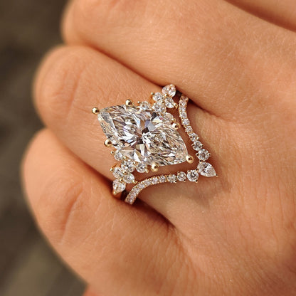 Solitaire Cathedral- 1.8 CT Cushion Lab Grown Diamond Wedding Band