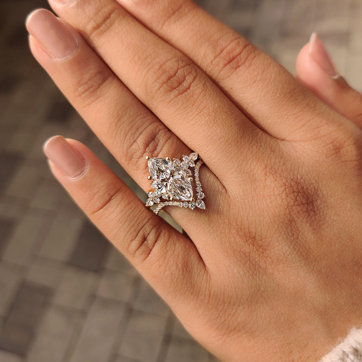 Solitaire Cathedral- 1.8 CT Cushion Lab Grown Diamond Wedding Band