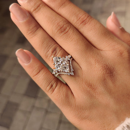 Solitaire Cathedral- 1.8 CT Cushion Lab Grown Diamond Wedding Band