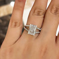 Load image into Gallery viewer, 4 CT Radiant Cut Lab-Grown Diamond Hidden Halo Split Shank Engagement Ring
