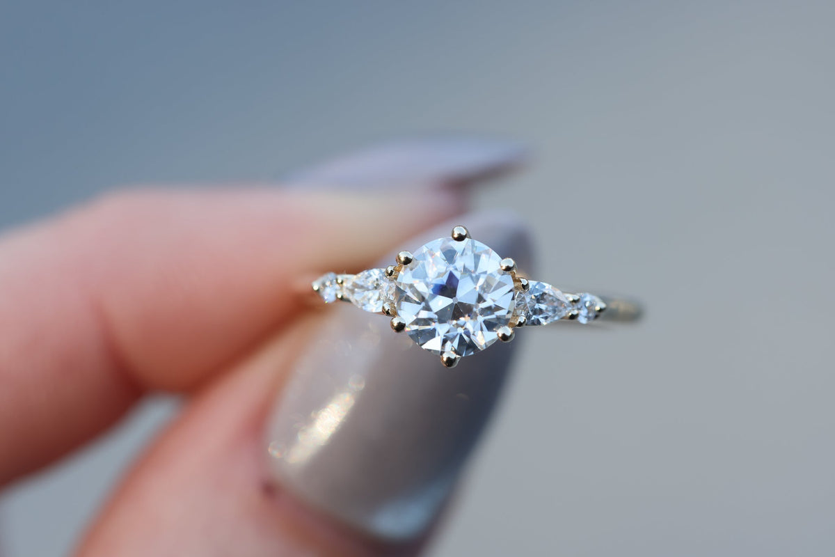 Solitaire Cathedral- 1.8 CT Cushion Lab Grown Diamond Wedding Band