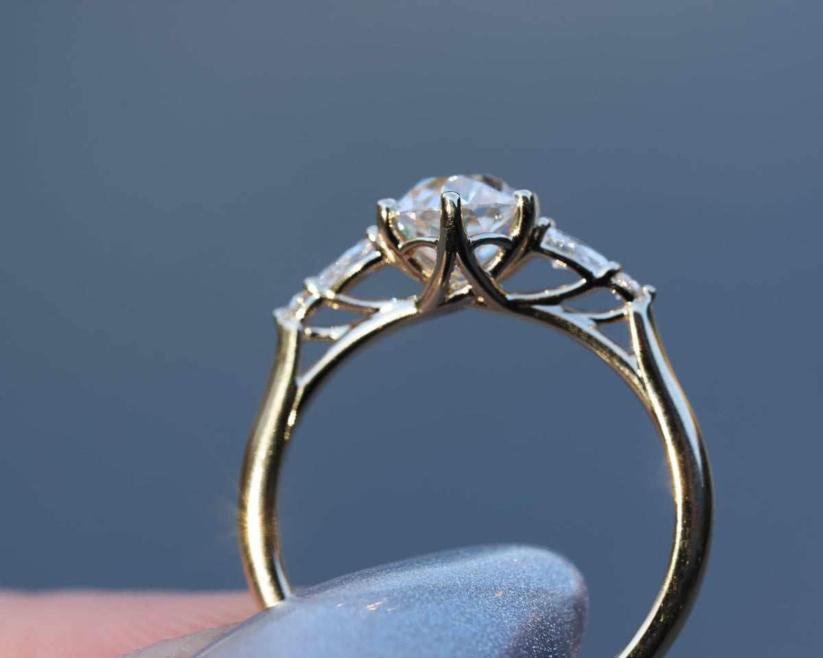 Solitaire Cathedral- 1.8 CT Cushion Lab Grown Diamond Wedding Band