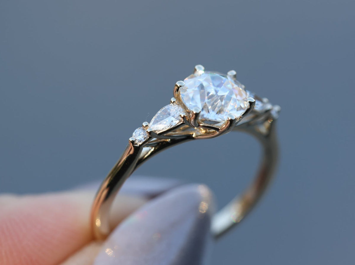 Solitaire Cathedral- 1.8 CT Cushion Lab Grown Diamond Wedding Band