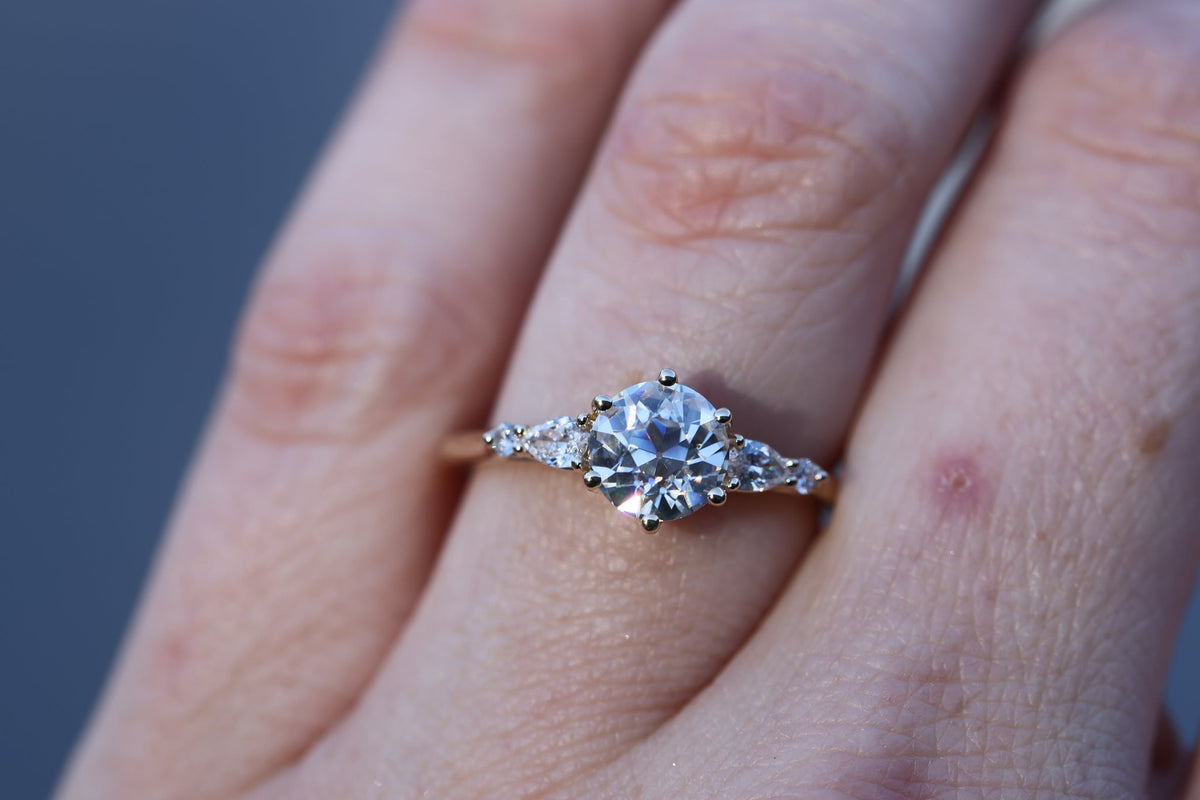 Solitaire Cathedral- 1.8 CT Cushion Lab Grown Diamond Wedding Band