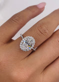 Load image into Gallery viewer, 2.58ct Oval E- VS Halo & Pave Diamond Engagement Ring
