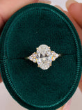 Load image into Gallery viewer, Radiant 2.42 CT Oval Lab-Grown Diamond Trio Engagement Ring 10
