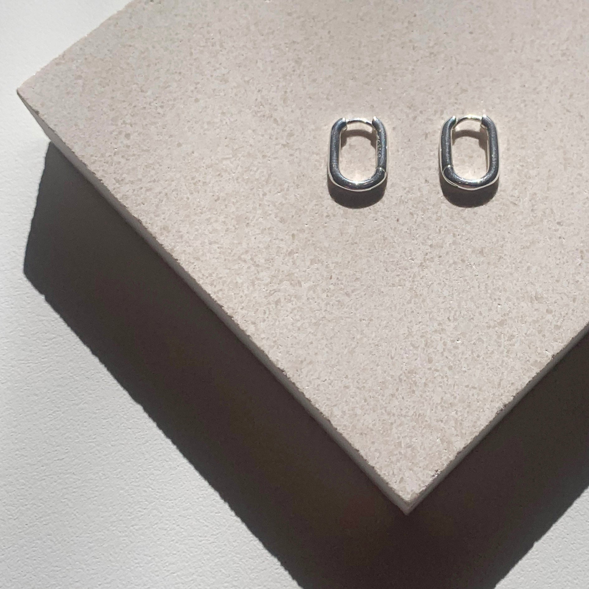 Sleek Oval Bar Hoop Earrings