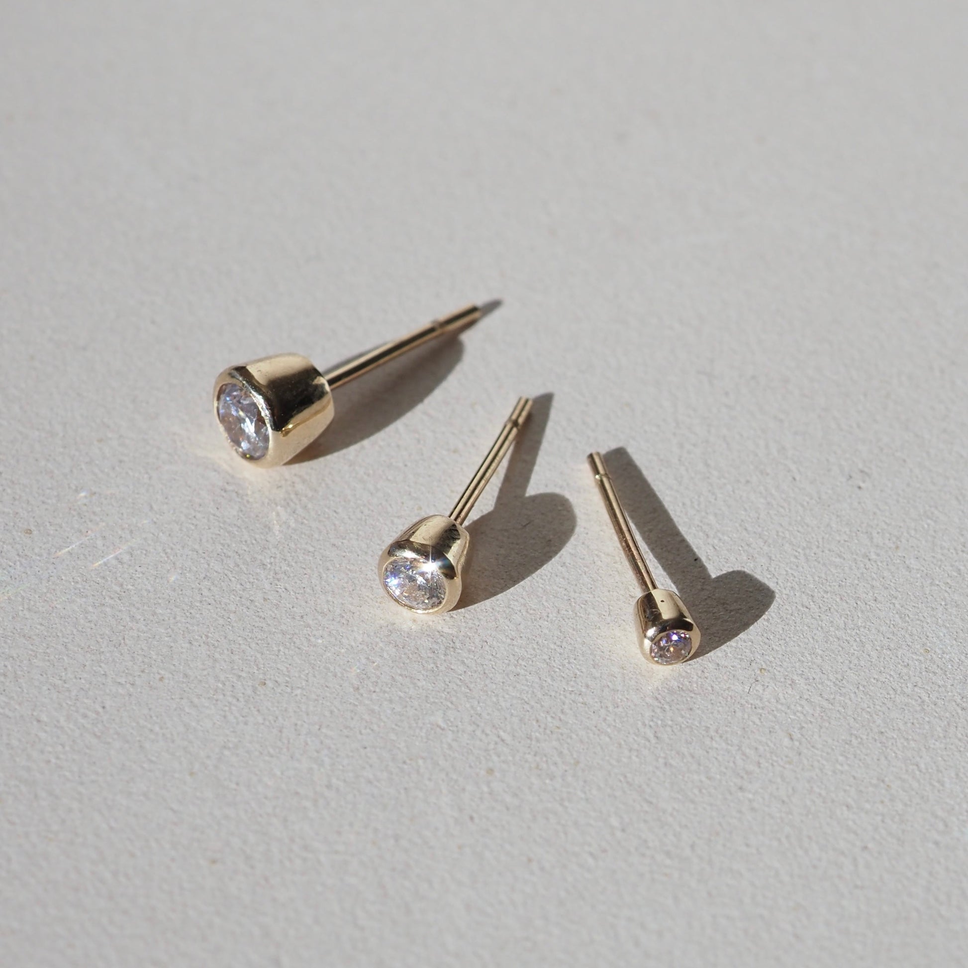 Elegant 0.10 TCW Round Lab Grown Diamond Bezel Stud Earrings 3