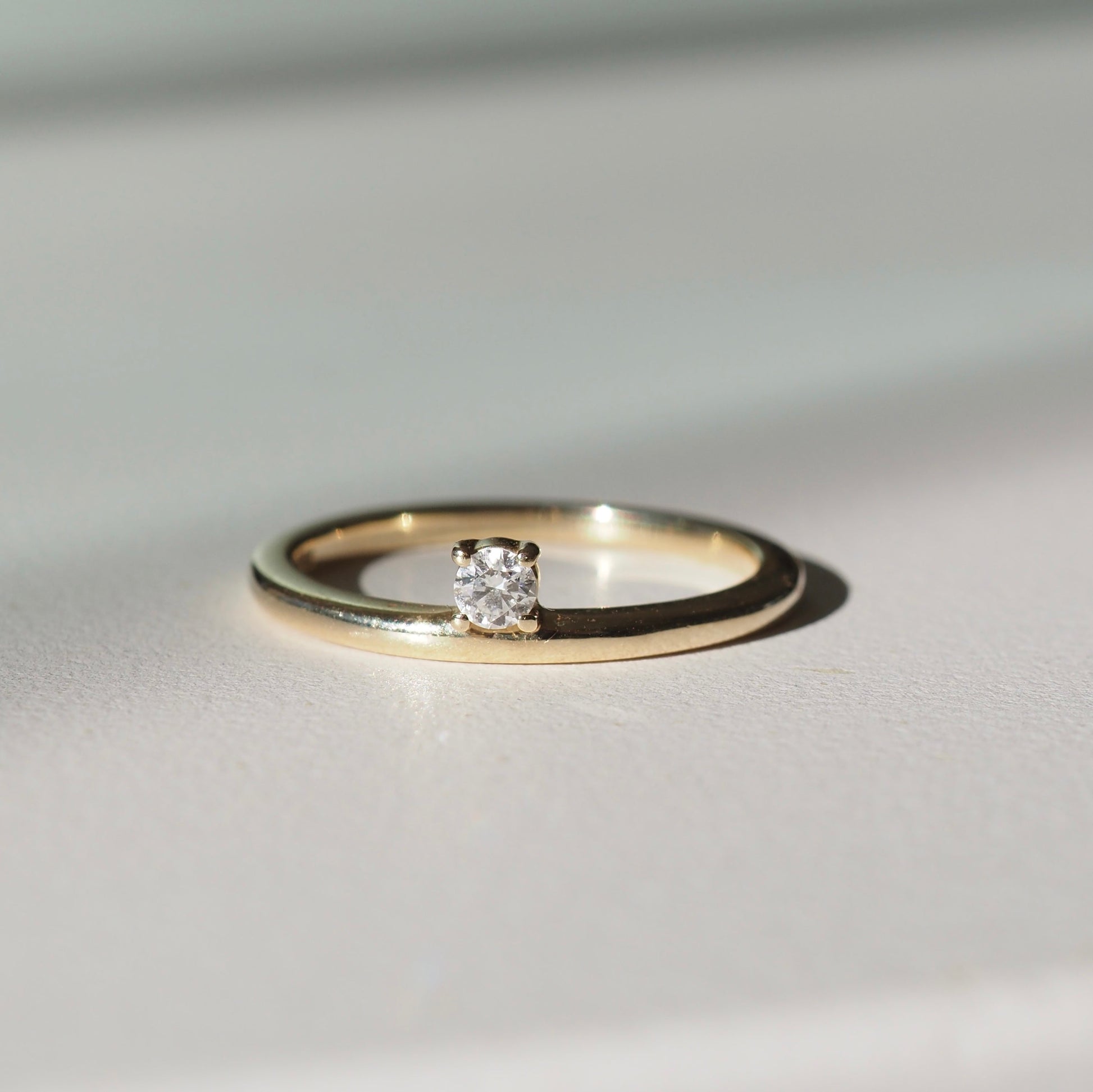 Radiant Sparkle: 0.20CT Round Lab Grown Diamond Solitaire Engagement Ring 1