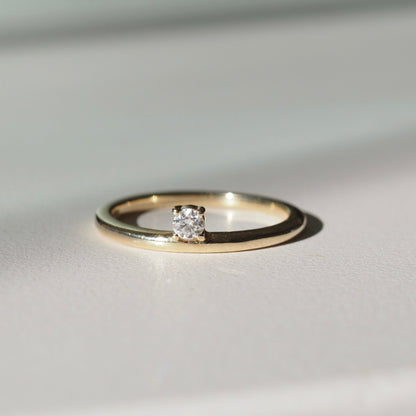 Radiant Sparkle: 0.20CT Round Lab Grown Diamond Solitaire Engagement Ring 1
