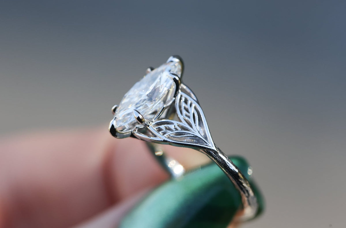 Solitaire Cathedral- 1.8 CT Cushion Lab Grown Diamond Wedding Band