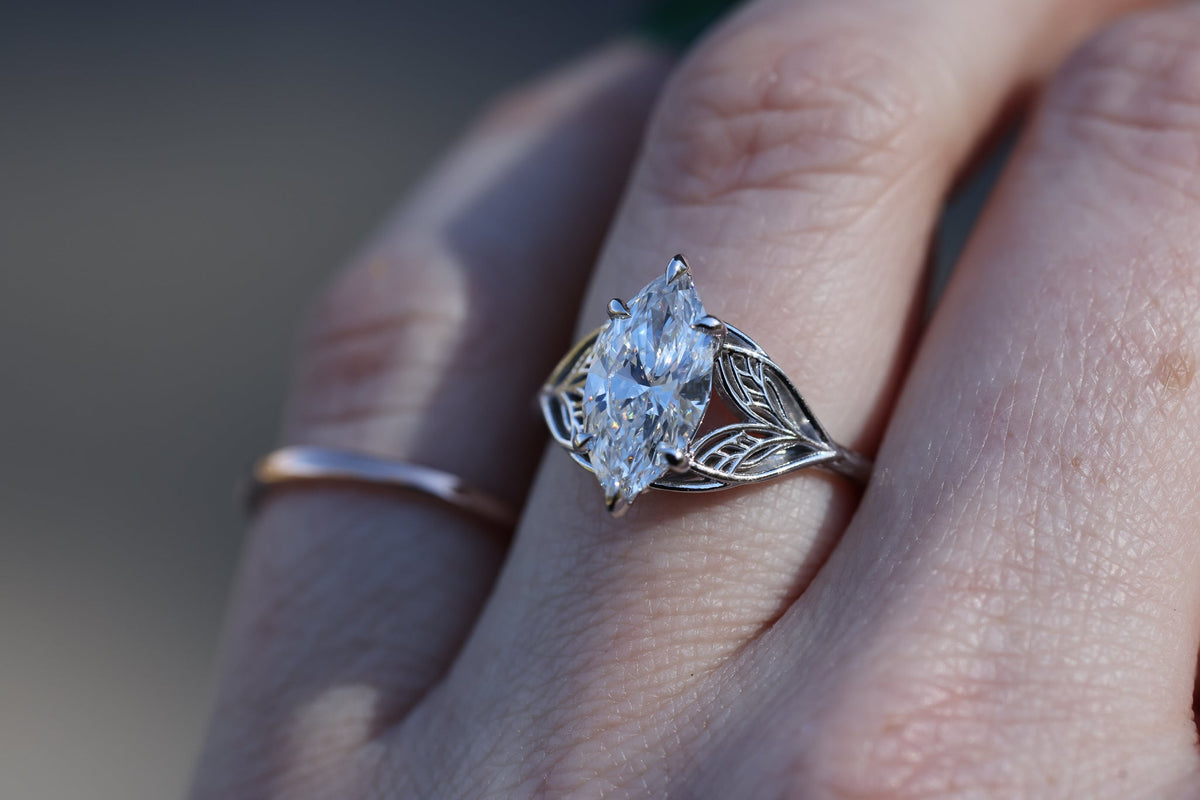 Solitaire Cathedral- 1.8 CT Cushion Lab Grown Diamond Wedding Band