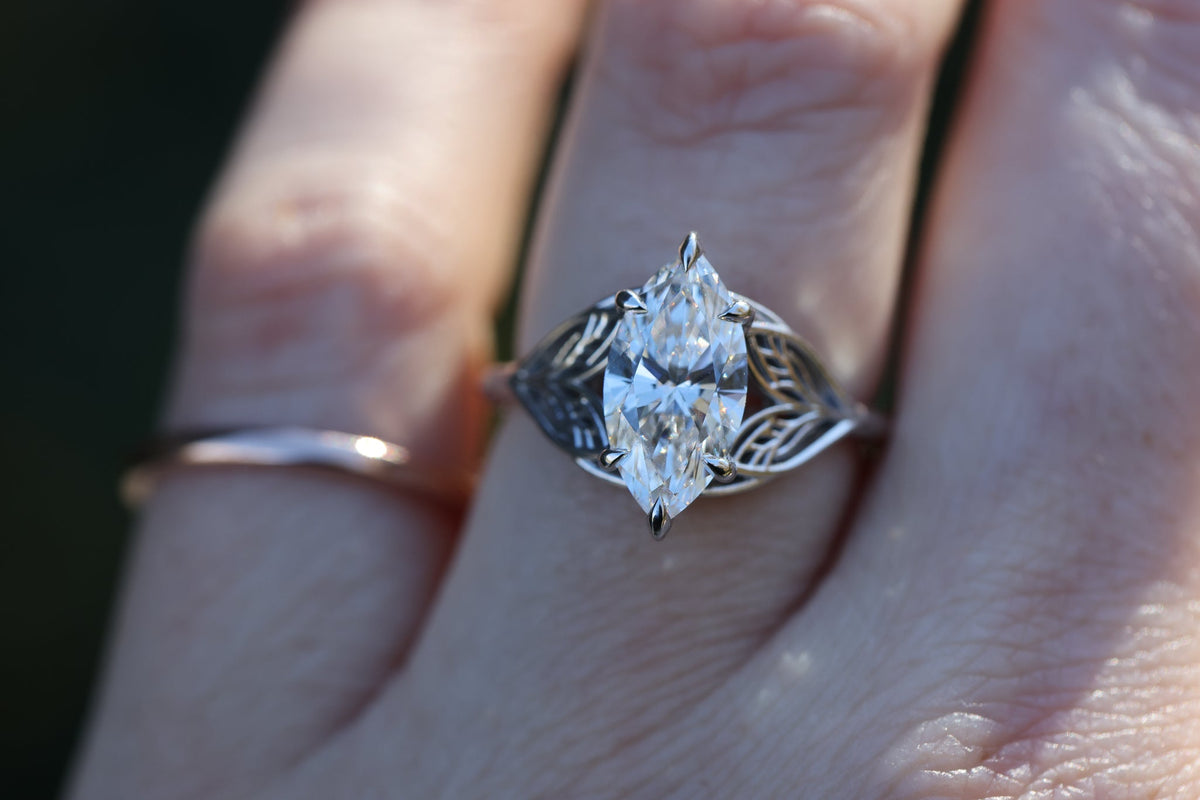 Solitaire Cathedral- 1.8 CT Cushion Lab Grown Diamond Wedding Band