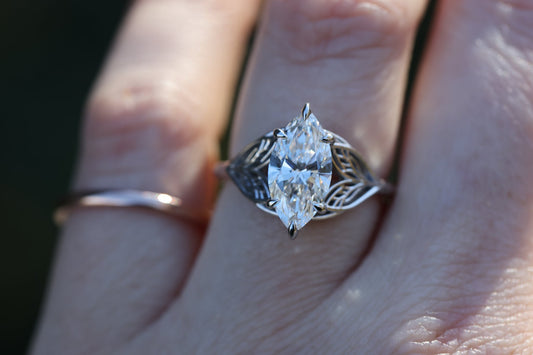 Solitaire Cathedral- 1.8 CT Cushion Lab Grown Diamond Wedding Band