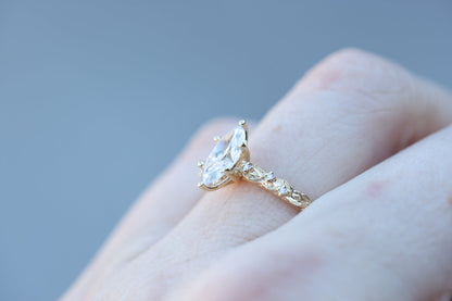 Solitaire Cathedral- 1.8 CT Cushion Lab Grown Diamond Wedding Band